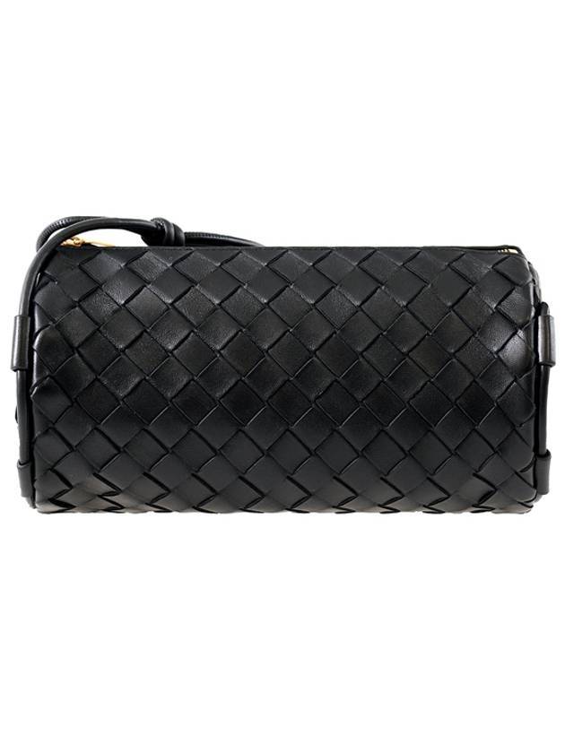 Intrecciato Leather Pouch Bag Black - BOTTEGA VENETA - BALAAN 1