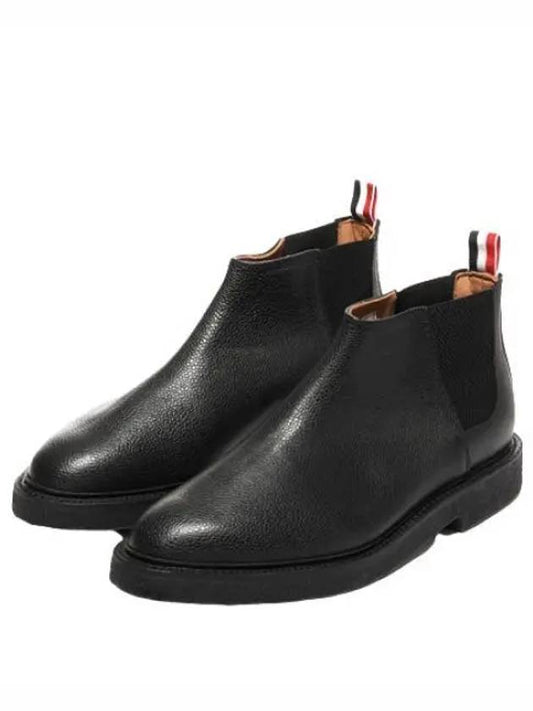 Boots Pebble Grain Leather Crepe Sole Mid Top Chelsea - THOM BROWNE - BALAAN 1
