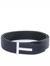 Men's T Logo Reversible Leather Belt Navy - TOM FORD - BALAAN 2