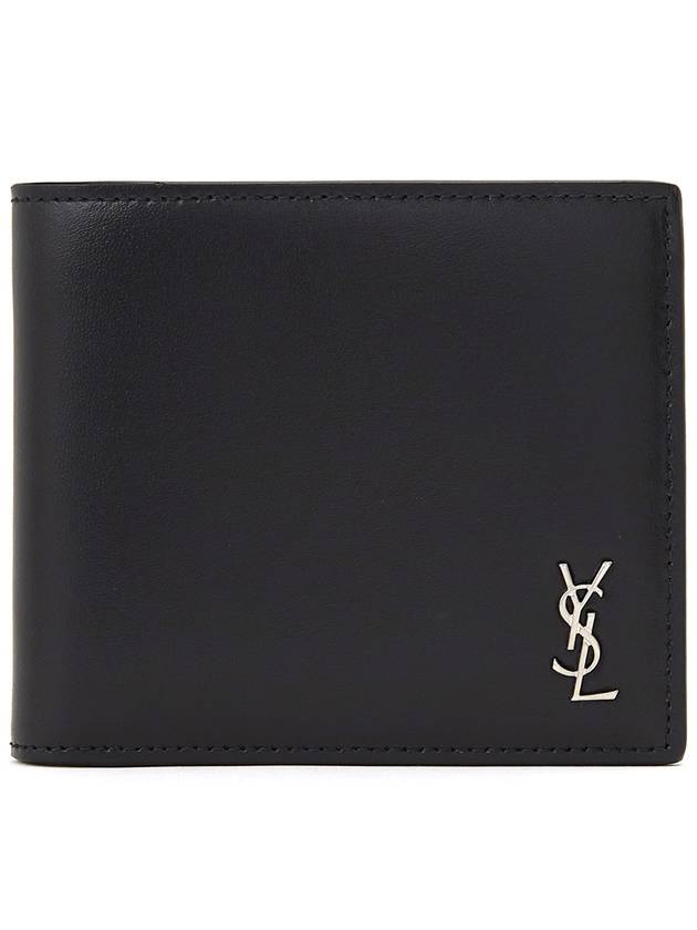 Tiny Cassandre East West Wallet in Matte Leather Black - SAINT LAURENT - BALAAN 2