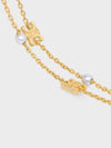 Triomphe Logo Pearl Double Bracelet Gold - CELINE - BALAAN 4