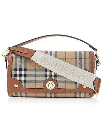 Women's Check Leather Top Handle Shoulder Bag Beige - BURBERRY - BALAAN 2