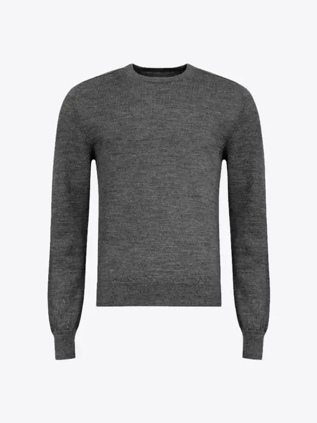 Elbow Patch Crew Neck Knit Top Charcoal - MAISON MARGIELA - BALAAN 2