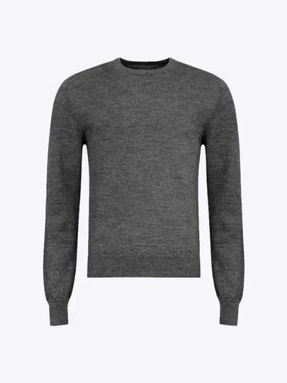 Elbow Patch Crew Neck Knit Top Charcoal - MAISON MARGIELA - BALAAN 2