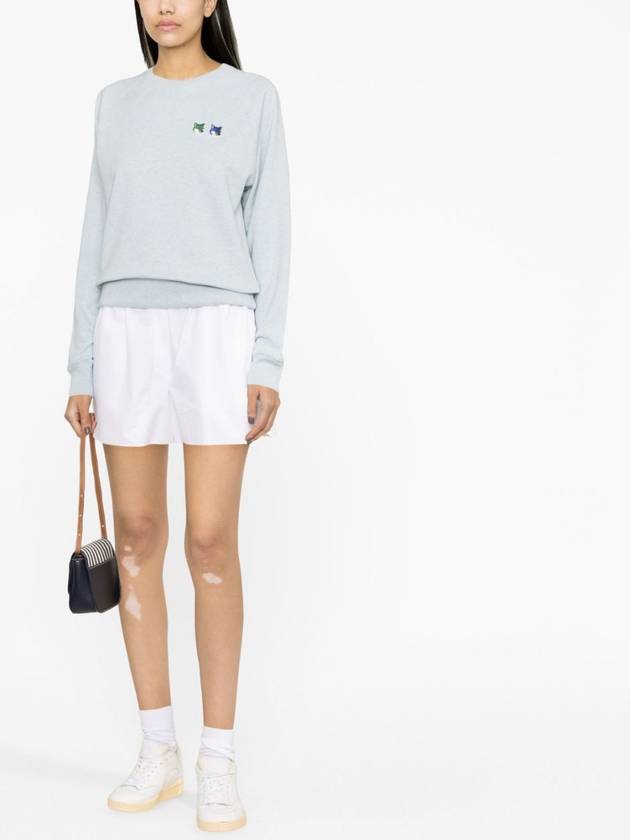 Double Head Fox Patch Sweatshirt Blue - MAISON KITSUNE - BALAAN 3