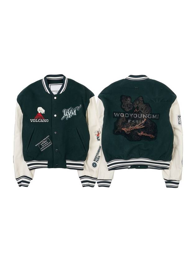 Volcano Varsity Bomber Jacket Green - WOOYOUNGMI - BALAAN 1