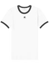 Bumpy Contrast Re-Edition Short Sleeve T-Shirt White - COURREGES - BALAAN 2