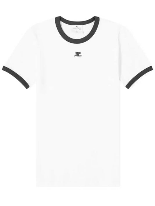 Bumpy Contrast Re-Edition Short Sleeve T-Shirt White - COURREGES - BALAAN 2