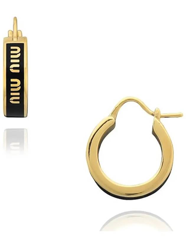 Logo Enameled Metal Earrings  Black - MIU MIU - BALAAN 4