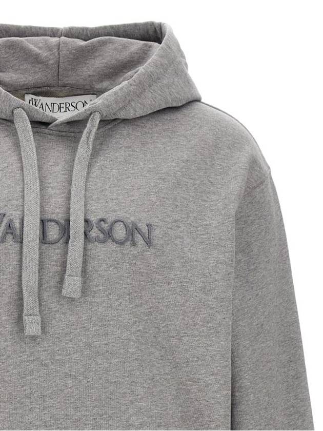 Embroidered Logo Hoodie Grey - JW ANDERSON - BALAAN 4