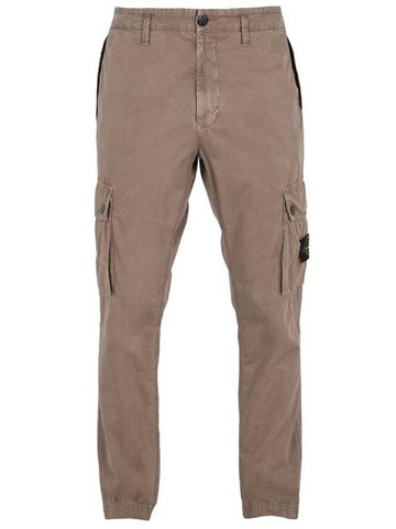 Wappen Patch Old Treatment Slim Fit Cargo Straight Pants Brown - STONE ISLAND - BALAAN 1