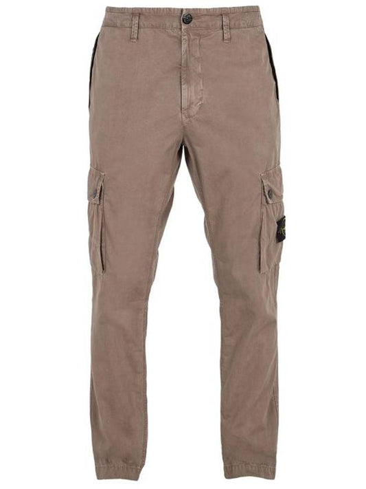 Wappen Patch Old Treatment Slim Fit Cargo Straight Pants Brown - STONE ISLAND - BALAAN 1
