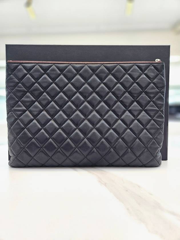 Flap silver plated black lambskin clutch season 24th unit A82683 - CHANEL - BALAAN 6