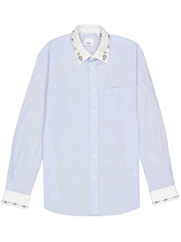 Men's Classic Striped Cotton Long Sleeve Shirt Palais Blue - BURBERRY - BALAAN 1