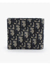 Compact Wallet Beige & Black  Oblique Jacquard - DIOR - BALAAN 3