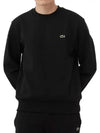 Logo Patch Crewneck Sweatshirt Black - LACOSTE - BALAAN 3