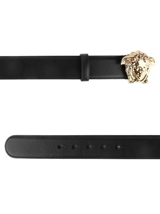 Medusa Gold Hardware Leather Belt Black - VERSACE - BALAAN 2