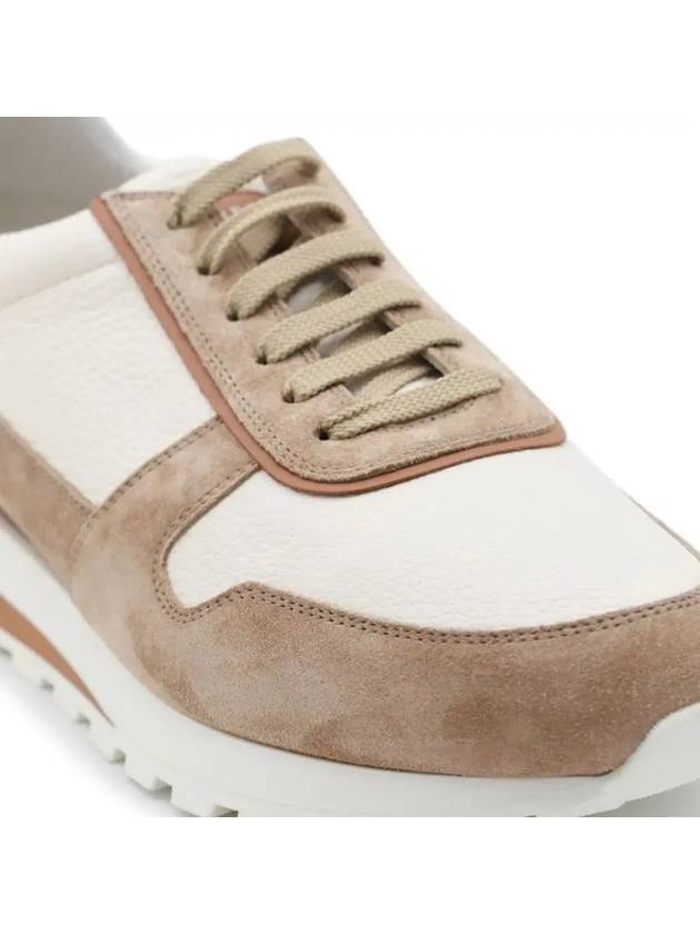 OLIMPO Texture Leather & Suede Sneakers MZUAVLA289 B0081187027 - BRUNELLO CUCINELLI - BALAAN 5