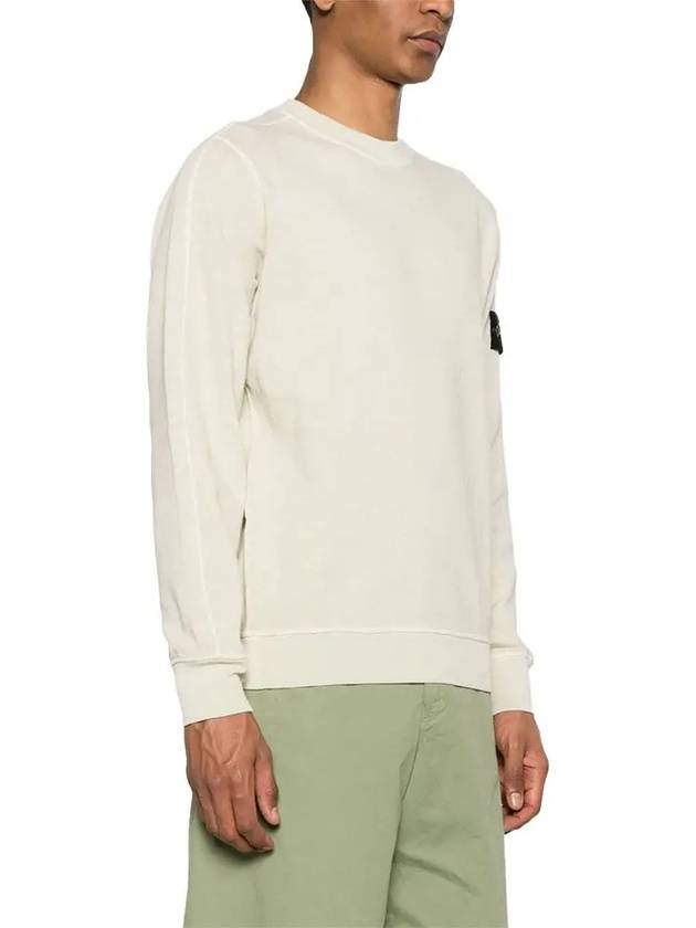 Logo Patch Crew Neck Sweatshirt Pistacchio - STONE ISLAND - BALAAN 4