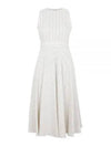 Aerovia Striped Belt Linen Sleeveless Midi Dress Sand - MAX MARA - BALAAN 3