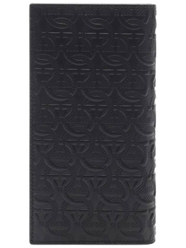 Gancini Monogram Long Wallet Black - SALVATORE FERRAGAMO - BALAAN 5