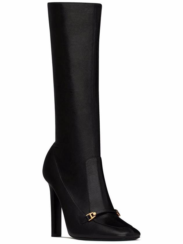 Women's Camden Heel Long Boots Black - SAINT LAURENT - BALAAN 5