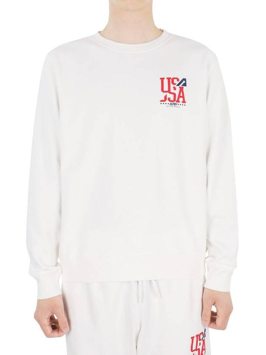 Iconic USA Logo Print Sweatshirt Ivory - AUTRY - BALAAN 2