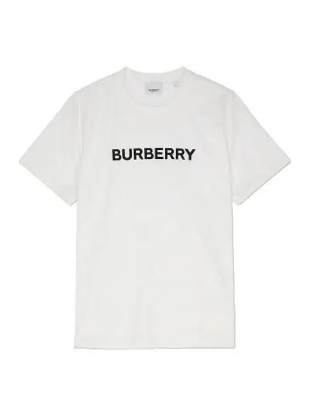 Logo Print Cotton T Shirt White Short Sleeve Tee - BURBERRY - BALAAN 1