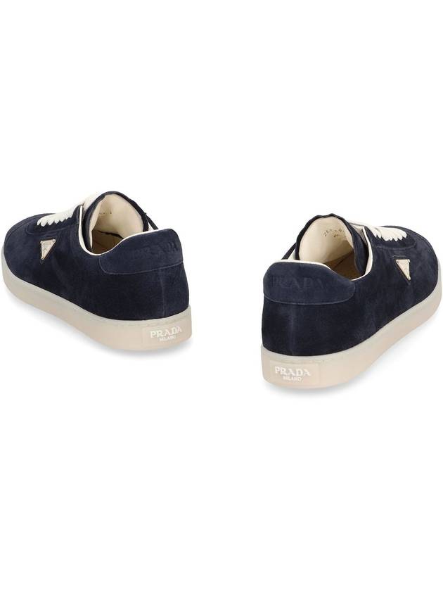 Lane Suede Low Top Sneakers Navy - PRADA - BALAAN 5