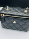 Classic Caviar Vanity Cross Bag Gold Plated Black - CHANEL - BALAAN 10