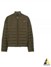 Triangle Logo Knit Collar Down Padded Jacket Military Green - PRADA - BALAAN 2