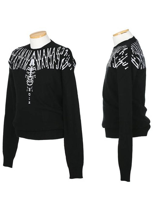 2103 1001 PERGAMINA white embroidery black knit - MARCELO BURLON - BALAAN 2