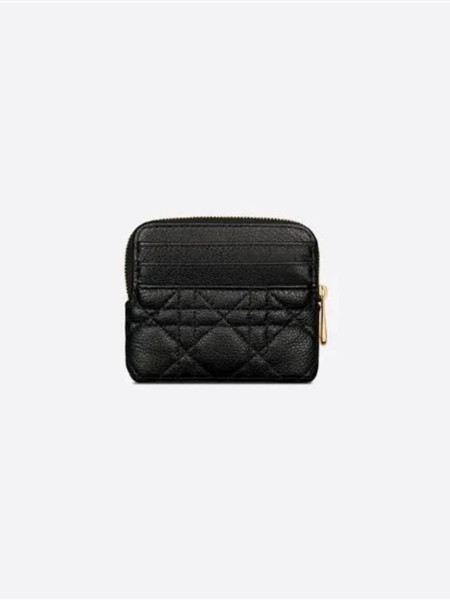 Caro Lavender Supple Cannage Half Wallet Black - DIOR - BALAAN 5