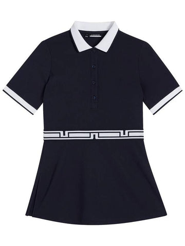 Women's Bellina Polo Short Dress Navy - J.LINDEBERG - BALAAN 1