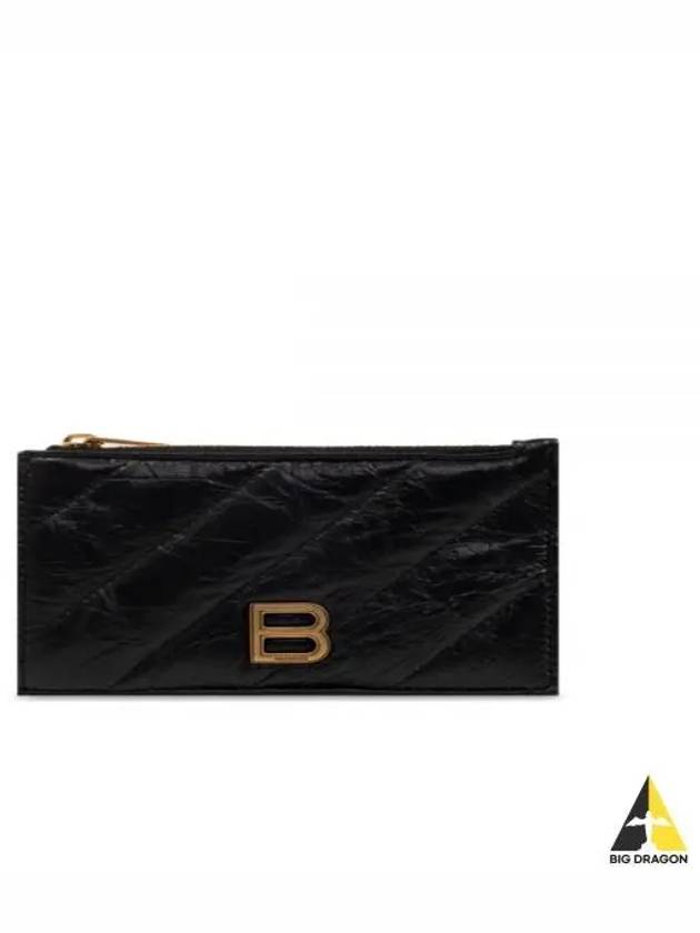 Crush Quilted Leather Long Coin Card Wallet Black - BALENCIAGA - BALAAN 2