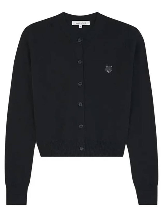 Bold Fox Head Patch Regular Cardigan Black - MAISON KITSUNE - BALAAN 2