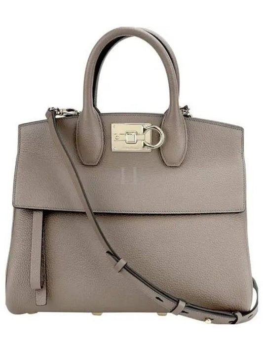 Studio Small Tote Bag Caraway Seed - SALVATORE FERRAGAMO - BALAAN 2