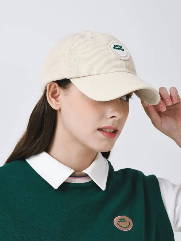 Signature Wappen Corduroy Ball Cap IVORY - MONBIRDIE GOLF - BALAAN 2