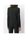 Women's Single Breasted Blazer Virgin Wool Jacket Black - SAINT LAURENT - BALAAN 4