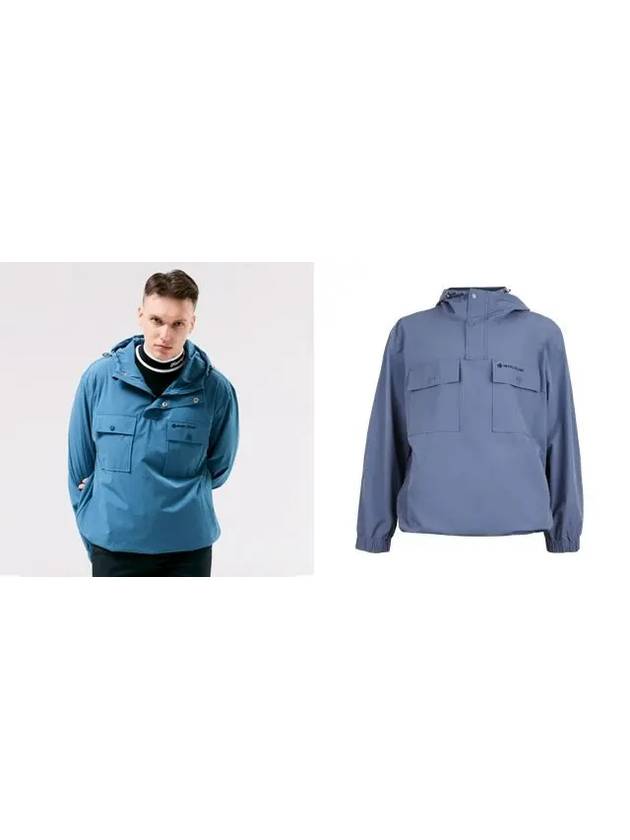 Golf Men s Hooded Double Pocket Anorak Jumper Blue - HENRY STUART - BALAAN 3