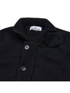 Wappen High Neck Button Up Wool Cardigan Black - STONE ISLAND - BALAAN 8