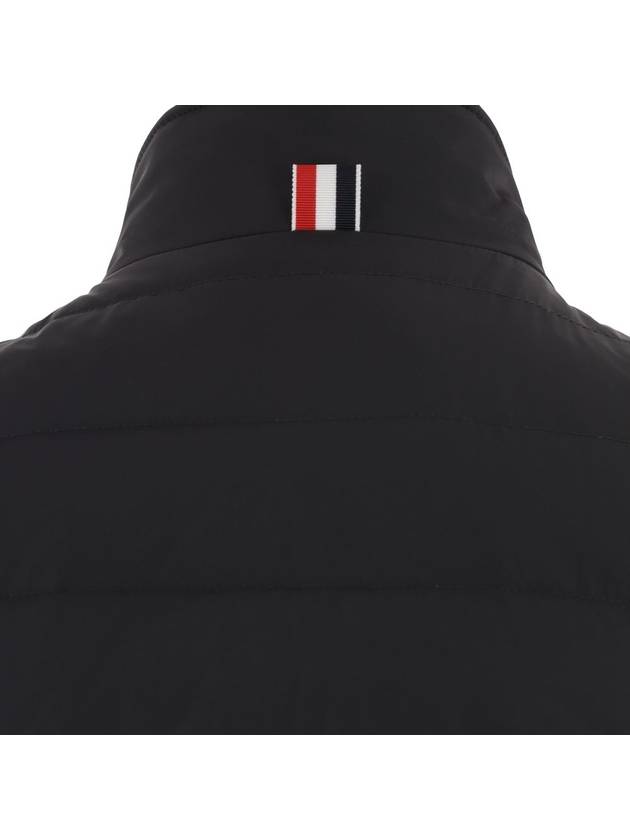 4 Bar Poly Twill Down Vest Charcoal - THOM BROWNE - BALAAN 4