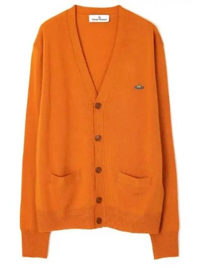 Embroidery Logo Fine Wool Cardigan Orange - VIVIENNE WESTWOOD - BALAAN 2