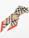 Check Red Hem Silk Scarf Beige - BURBERRY - BALAAN 2