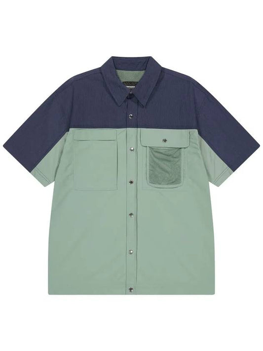 OG Core Color Block Short Sleeve Shirt Light Khaki - OFFGRID - BALAAN 1