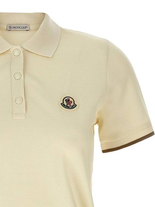 Logo Patch Cotton Short Sleeve Polo Shirt White - MONCLER - BALAAN 4