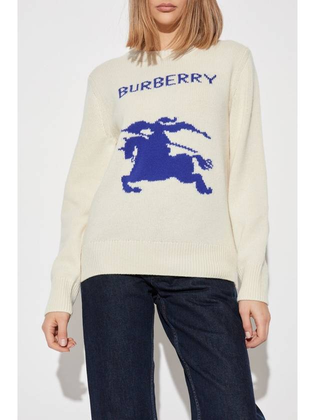 Burberry Sweater With Logo, Women's, Cream - BURBERRY - BALAAN 3