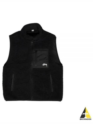 118528 BLACK Sherpa Reversible Vest - STUSSY - BALAAN 1