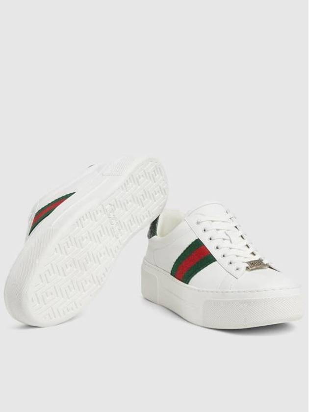 Women's Leather Low Top Sneakers White - GUCCI - BALAAN 6