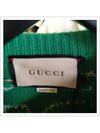 Logo Intarsia Knit Top Green - GUCCI - BALAAN 4